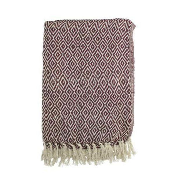 COPERTA COTTONE 130X170CM BURGUNDY COPERTA COTTONE 130X170CM BURGUNDY