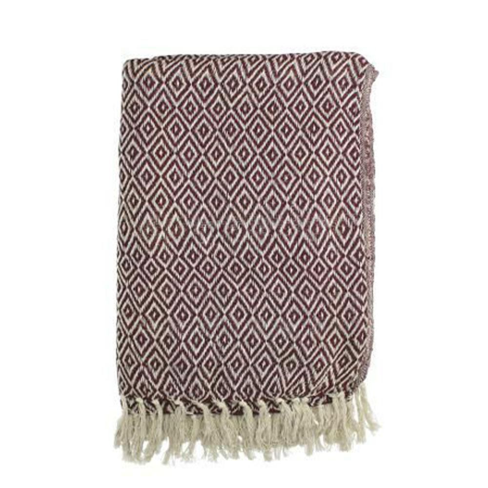 COPERTA COTTONE 130X170CM BURGUNDY COPERTA COTTONE 130X170CM BURGUNDY