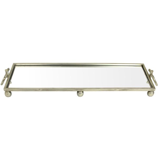 VASSOIO METALLO/SPECCHIO 96X26X11 CM ORO