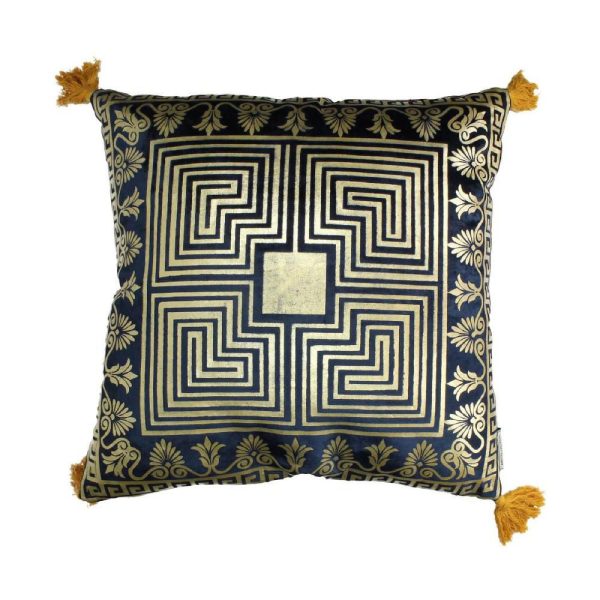 CUSCINO VELLUTO 50X50 CM BLU/ORO CUSCINO VELLUTO 50X50 CM BLU/ORO