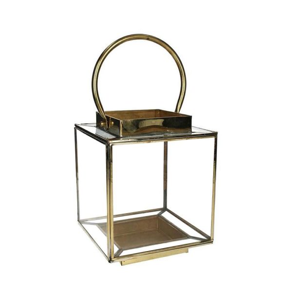 LANTERNA METALLO 26X23 CM H.29 CM ORO LANTERNA METALLO 26X23 CM H.29 CM ORO