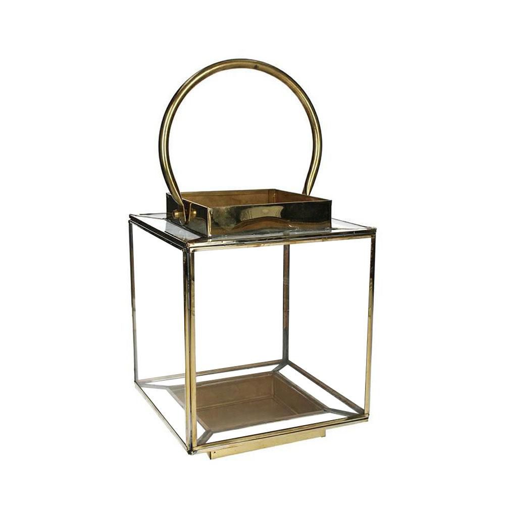 LANTERNA METALLO 26X23 CM H.29 CM ORO LANTERNA METALLO 26X23 CM H.29 CM ORO