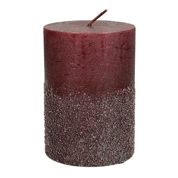 CERO GLITTERATO D.7 CM H.10 CM ORE 42 BURGUNDY CERO GLITTERATO D.7 CM H.10 CM ORE 42 BURGUNDY
