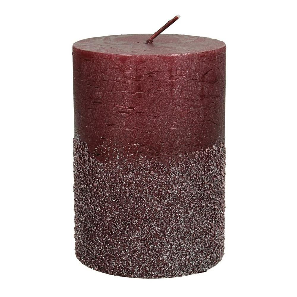 CERO GLITTERATO D.7 CM H.10 CM ORE 42 BURGUNDY CERO GLITTERATO D.7 CM H.10 CM ORE 42 BURGUNDY