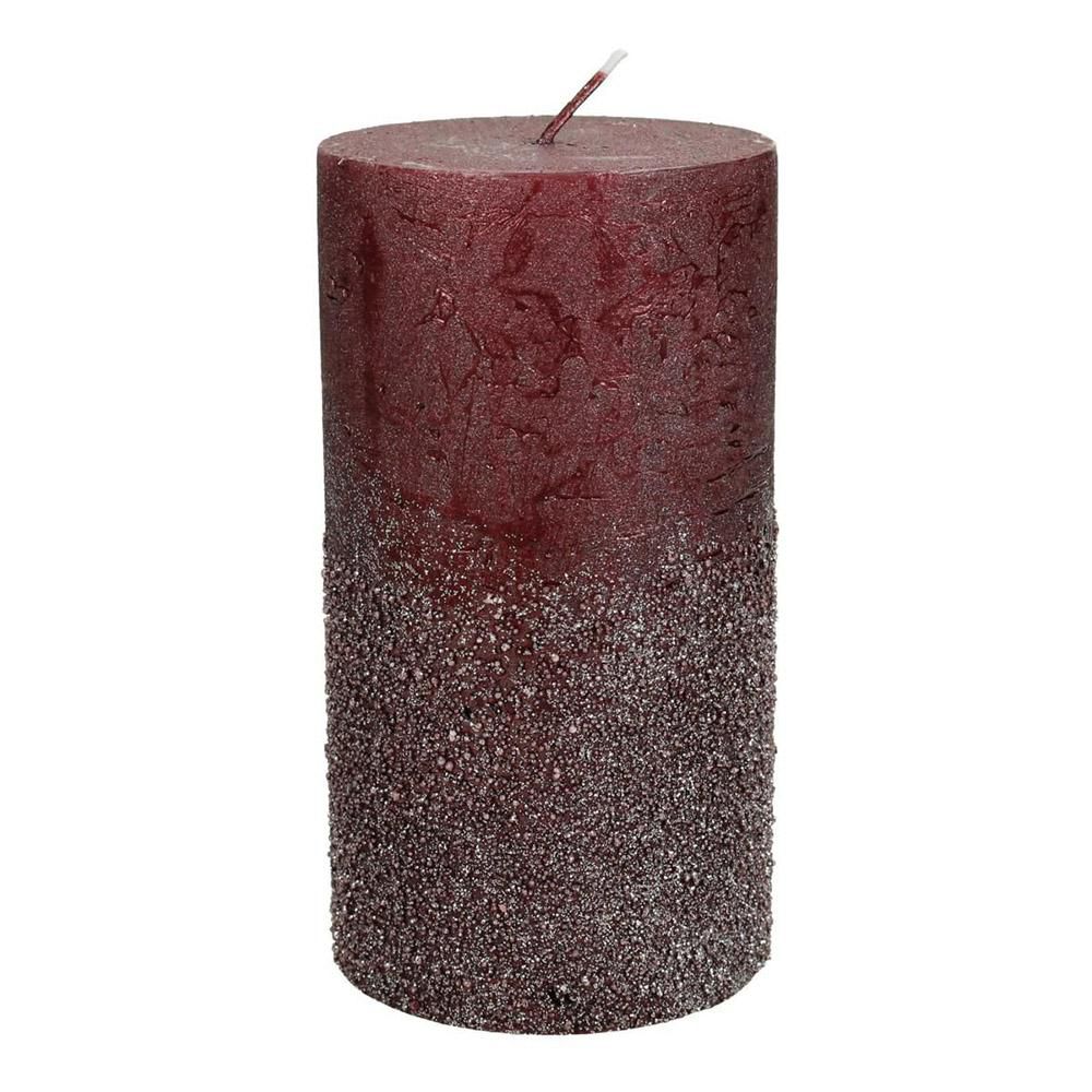 CERO GLITTERATO D.7 CM H.13 CM ORE 52 BURGUNDY CERO GLITTERATO D.7 CM H.13 CM ORE 52 BURGUNDY