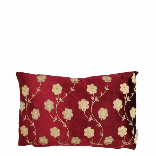 CUSCINO FLOREALE VELLUTO 40X60 CM BURGUNDY/ORO CUSCINO FLOREALE VELLUTO 40X60 CM BURGUNDY/ORO