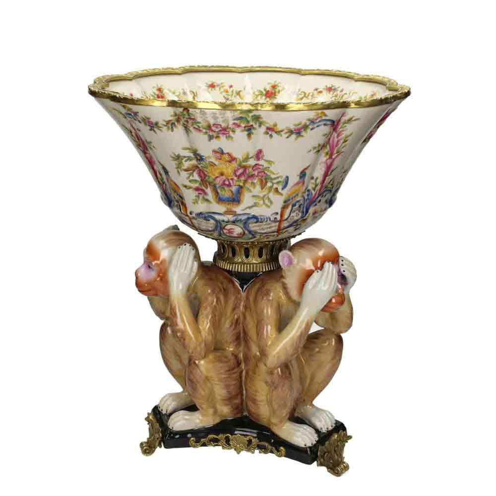 VASO CERAMICA C/SCIMMIA33X33 CM H.43 CM MARRONE VASO CERAMICA C/SCIMMIA33X33 CM H.43 CM MARRONE