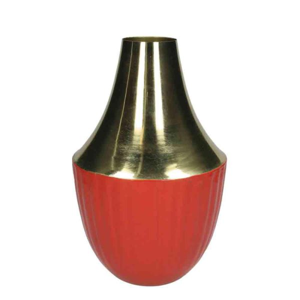 VASO METALLO D.18 CM H.28 CM TERRA/ORO VASO METALLO D.18 CM H.28 CM TERRA/ORO