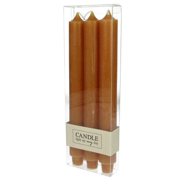 SET 3 CANDELE CONICHE H.29,5 CM ORE 20 ARANCIO SET 3 CANDELE CONICHE H.29,5 CM ORE 20 ARANCIO