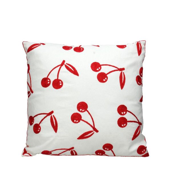 CUSCINO COTONE -CILIEGIA- 45X45 CM BIANCO/ROSSO CUSCINO COTONE -CILIEGIA- 45X45 CM BIANCO/ROSSO