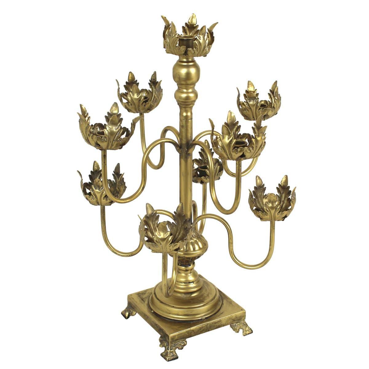 CANDELABRO METALLO 9 FUOCHI D.40,5 CM H.58 CM ORO