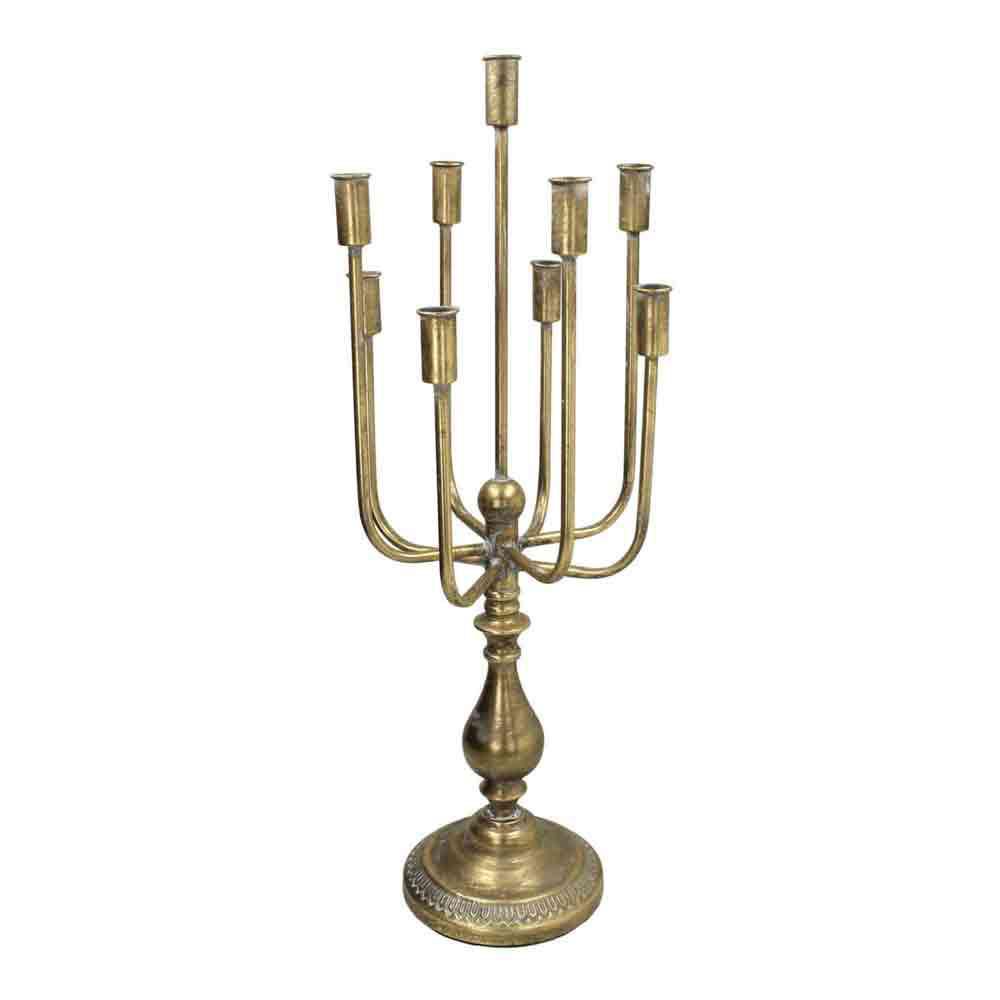 CANDELABRO METALLO 9 FUOCHI D.26,5 CM H.73 CM ORO