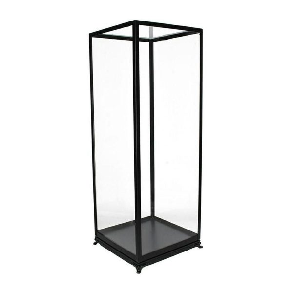 TECA VETRO/METALLO 26X26 CM H.68 CM NERO TECA VETRO/METALLO 26X26 CM H.68 CM NERO