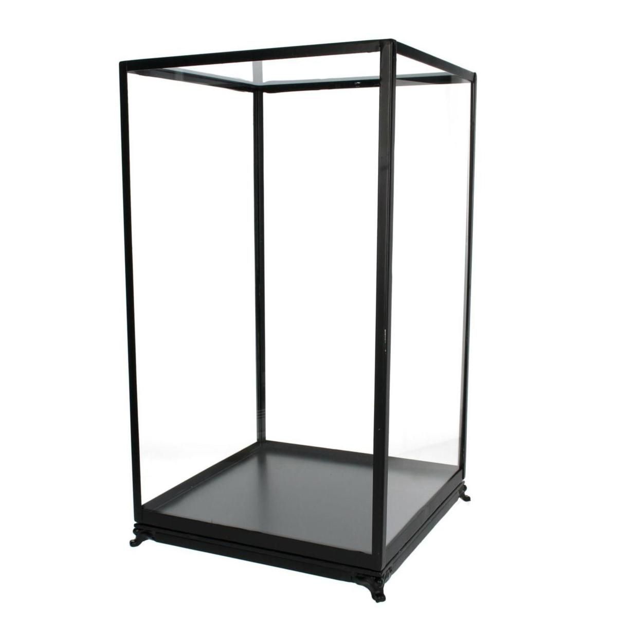 TECA VETRO/METALLO 28X28 CM H.48 CM NERO TECA VETRO/METALLO 28X28 CM H.48 CM NERO