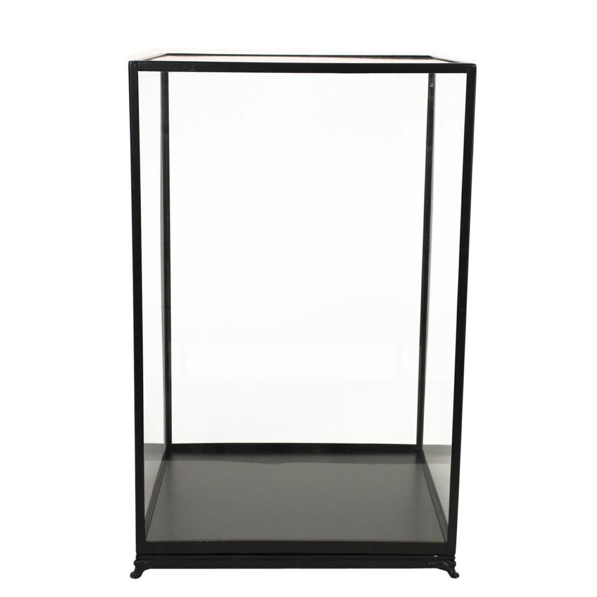 TECA VETRO/METALLO 37X37 CM H.57 CM NERO TECA VETRO/METALLO 37X37 CM H.57 CM NERO