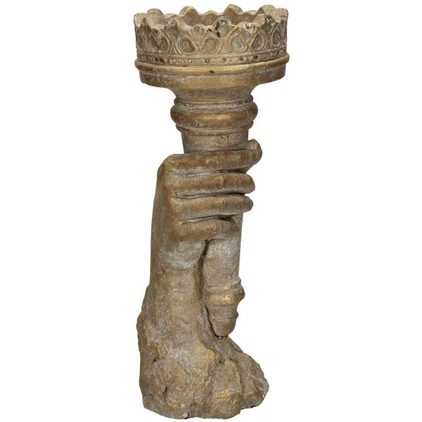 CANDELIERE CEMENTO 12X10 CM H.27,5 CM ORO CANDELIERE CEMENTO 12X10 CM H.27,5 CM ORO