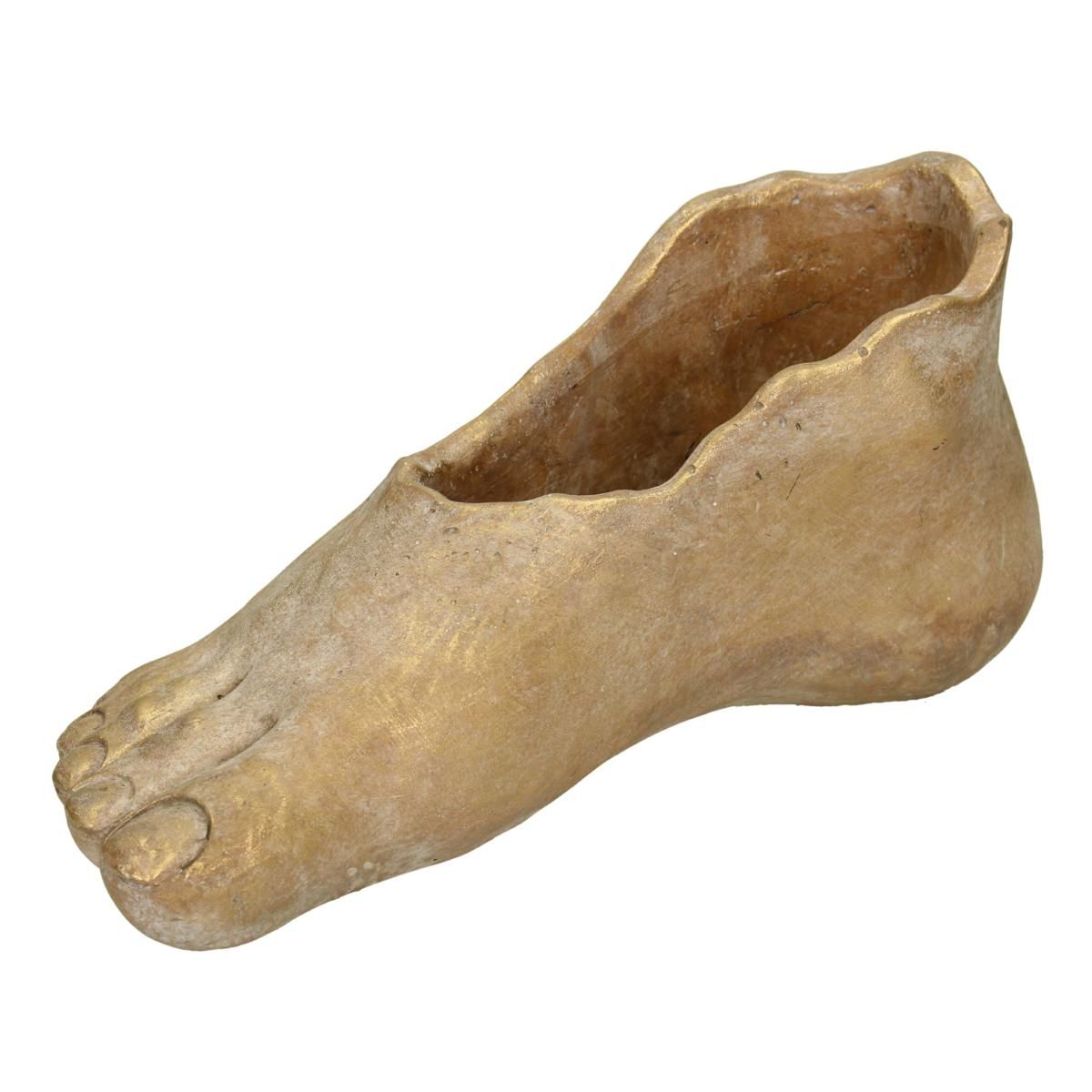 VASO PIEDE CEMENTO 26X9,5 CM H.12 CM ORO VASO PIEDE CEMENTO 26X9,5 CM H.12 CM ORO