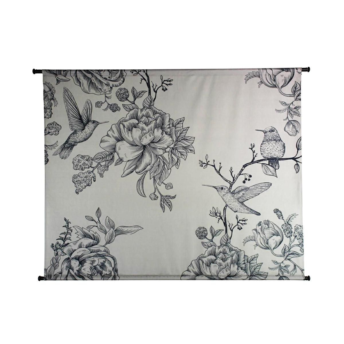 ARAZZO -BIRDS- VELLUTO 145X110 CM GRIGIO