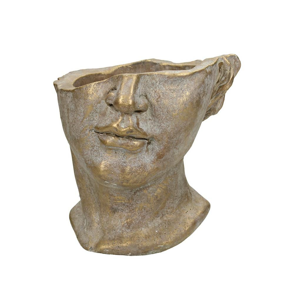 TESTA DONNA VASO CEMENTO 20X19,5 CM H.19 CM ORO TESTA DONNA VASO CEMENTO 20X19,5 CM H.19 CM ORO