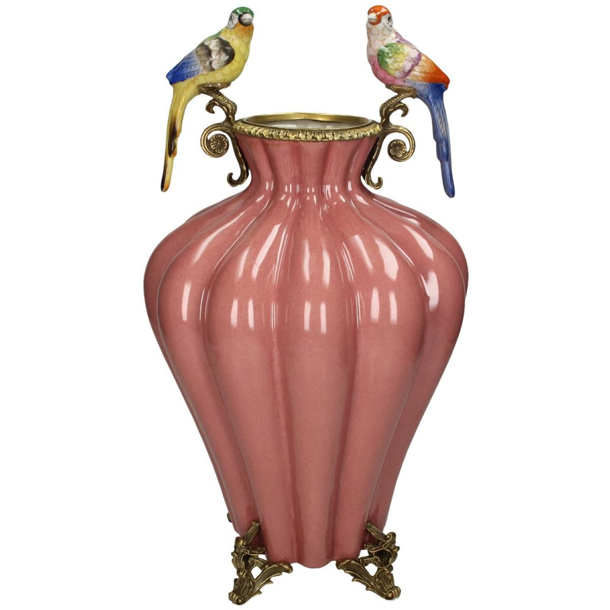 VASO CERAMICA -BIRDS- D.27 CM H.46 CM ROSA VASO CERAMICA -BIRDS- D.27 CM H.46 CM ROSA