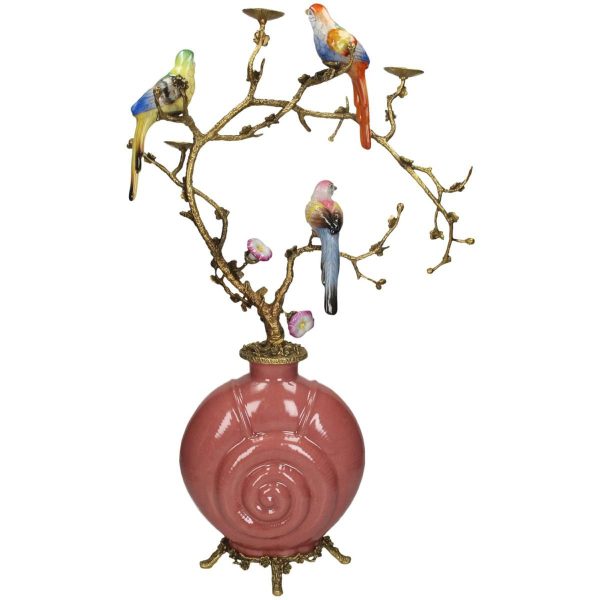 VASO CERAMICA -BIRDS- 41X19 CM H.64 CM ROSA VASO CERAMICA -BIRDS- 41X19 CM H.64 CM ROSA