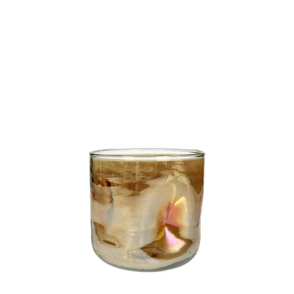 PORTATEALIGHT VETRO D.14 CM H.14 CM ORO PORTATEALIGHT VETRO D.14 CM H.14 CM ORO