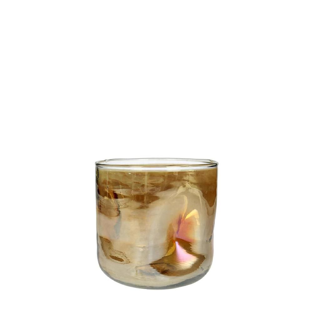 PORTATEALIGHT VETRO D.14 CM H.14 CM ORO