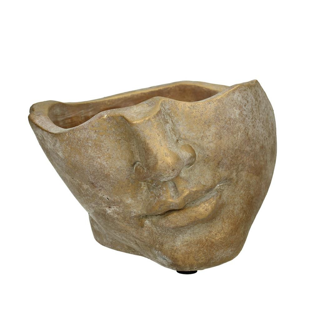 TESTA DONNA VASO CEMENTO 21,5X19 CM H.14 CM ORO TESTA DONNA VASO CEMENTO 21,5X19 CM H.14 CM ORO