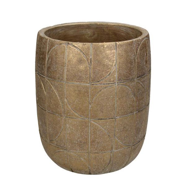 VASO GEOMETRICO POLIRESINA D.17,5 CM H.20 CM ORO VASO GEOMETRICO POLIRESINA D.17,5 CM H.20 CM ORO