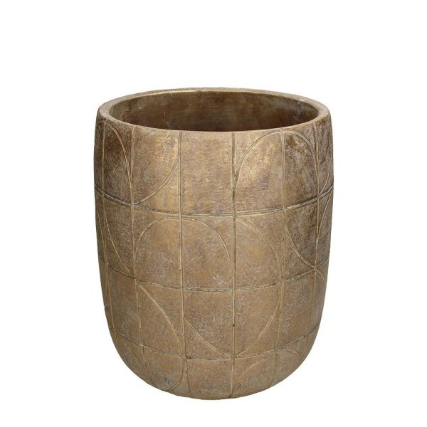 VASO GEOMETRICO POLIRESINA D.24,5 CM H.28 CM ORO VASO GEOMETRICO POLIRESINA D.24,5 CM H.28 CM ORO