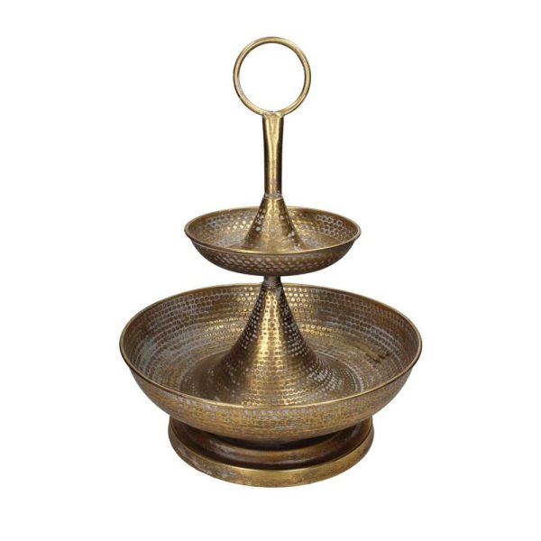 ETAGERE METALLO 2 RIPIANI D.36 CM H.49 CM ORO ETAGERE METALLO 2 RIPIANI D.36 CM H.49 CM ORO