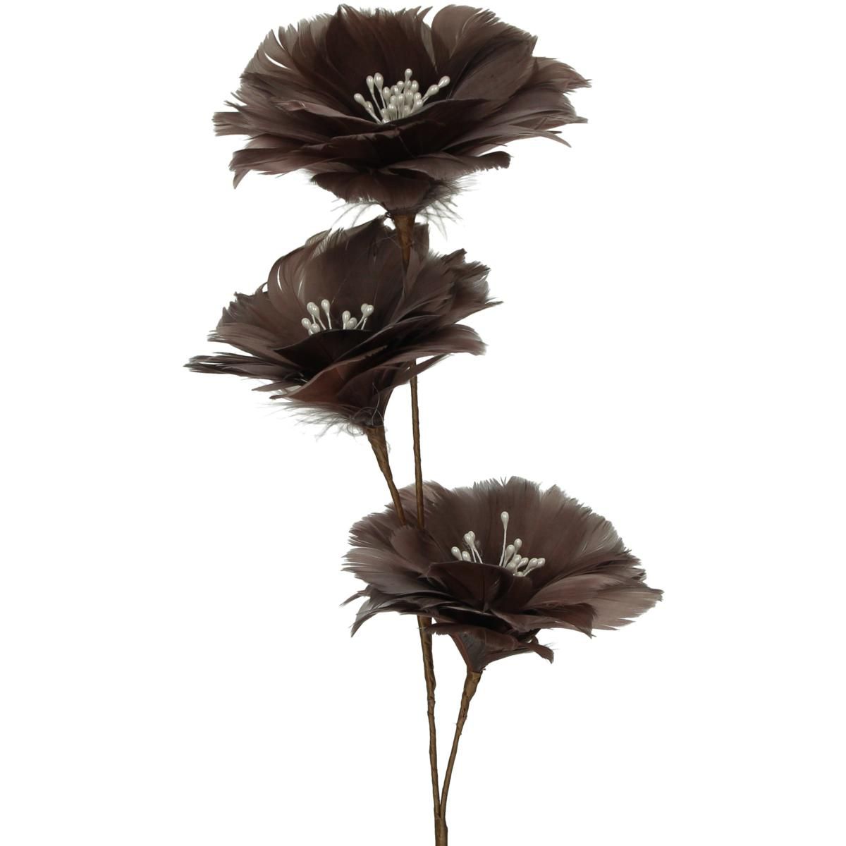 FIORI SPRAY DI PIUME CM.75 MARRONE