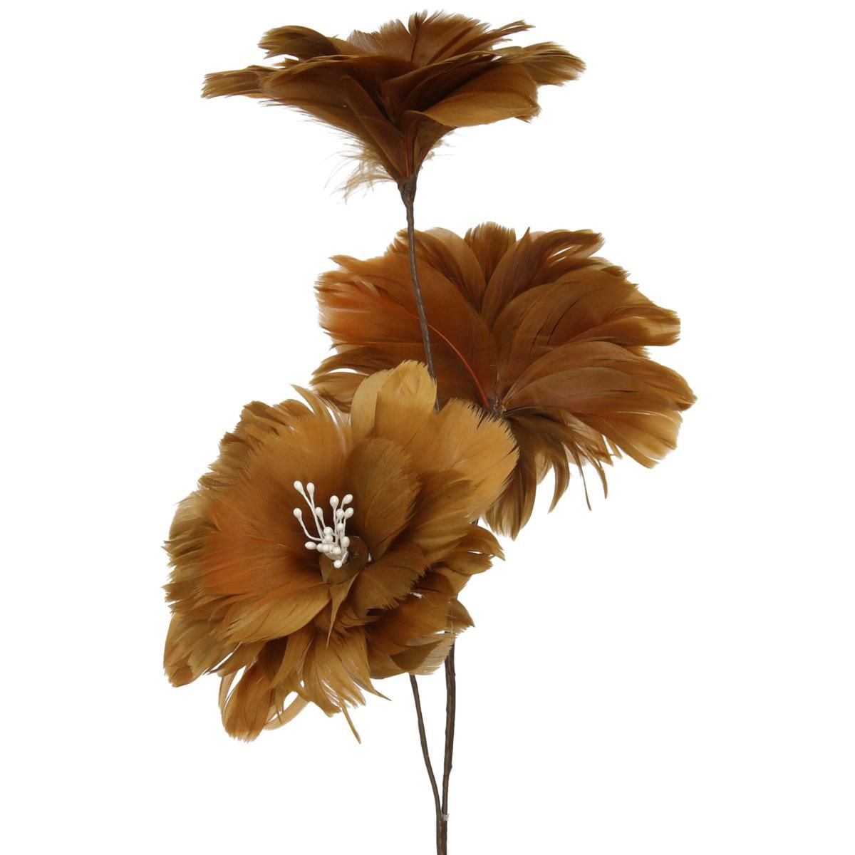 FIORI SPRAY DI PIUME CM.75 OCRA