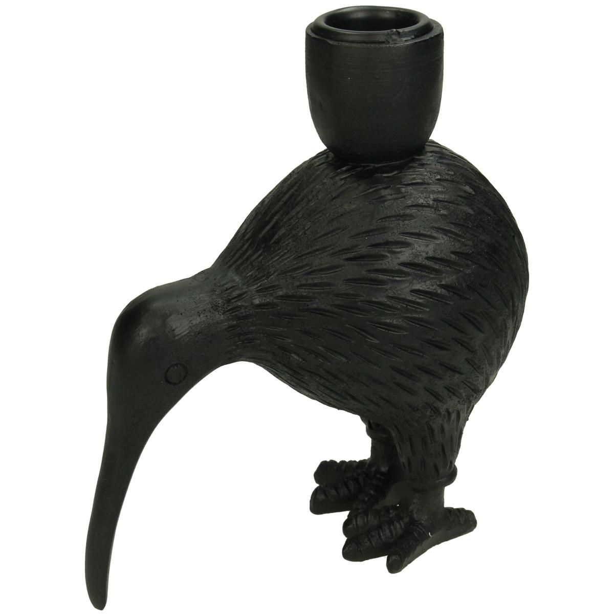 CANDELIERE POLIRESINA -BIRD- 12,5X7 CM H.14,5 CM NERO