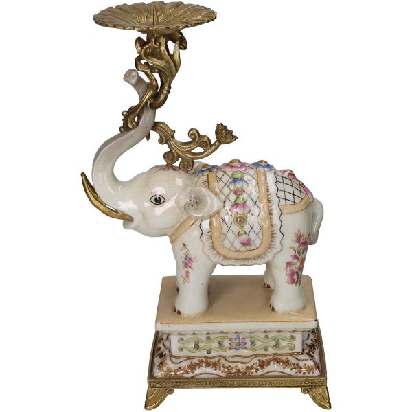 CANDELIERE CERAMICA -ELEPHANT- 19X10 CM H.28 CM BIANCO CANDELIERE CERAMICA -ELEPHANT- 19X10 CM H.28 CM BIANCO