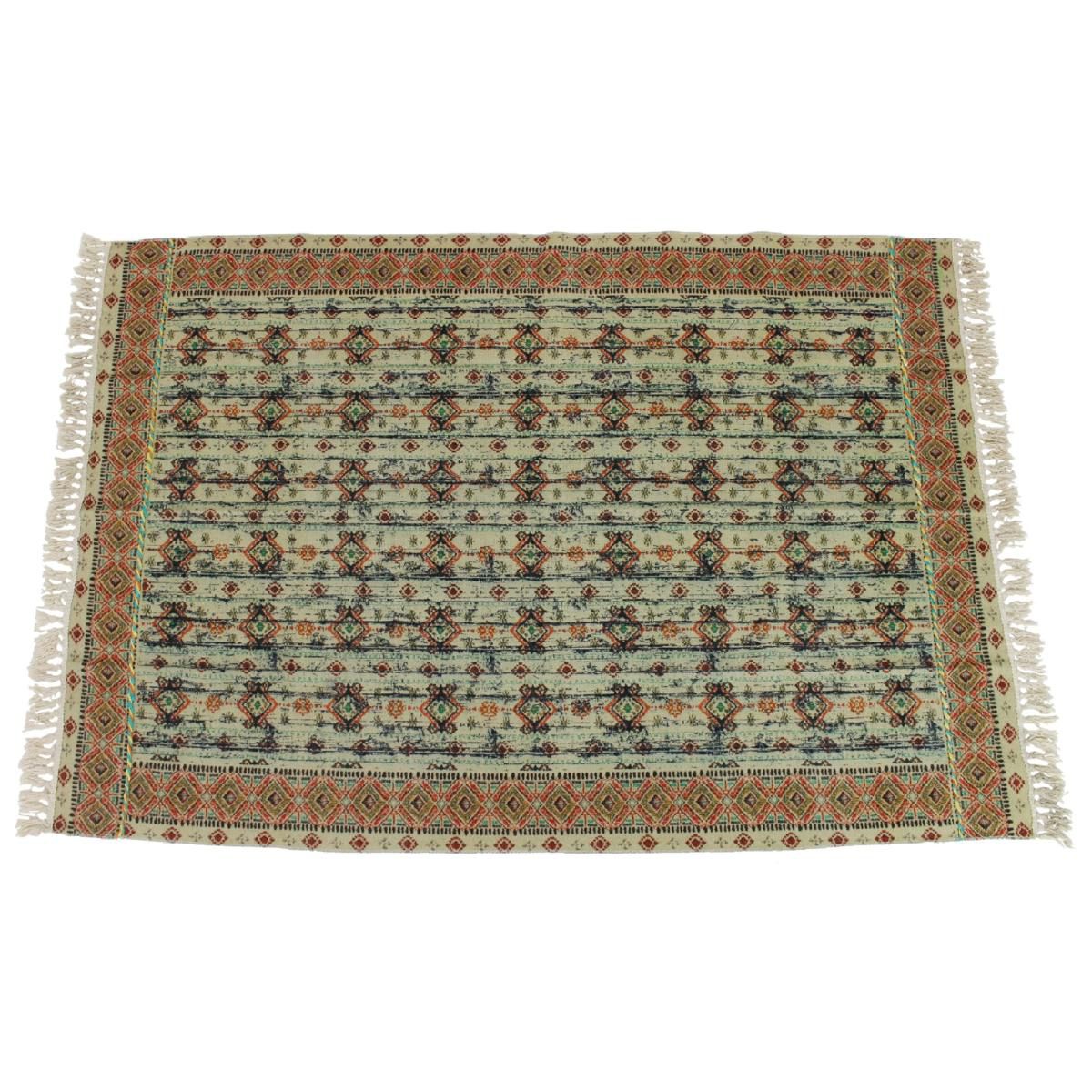 TAPPETO COTONE RETTANGOLARE 120X180 CM BEIGE/MARRONE TAPPETO COTONE RETTANGOLARE 120X180 CM BEIGE/MARRONE