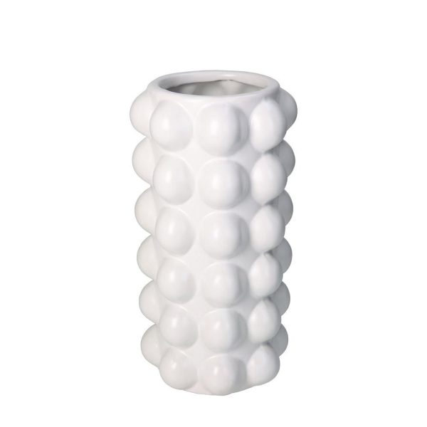 VASO CERAMICA BOLLE D.13,8 CM H.27,5 CM BIANCO VASO CERAMICA BOLLE D.13,8 CM H.27,5 CM BIANCO