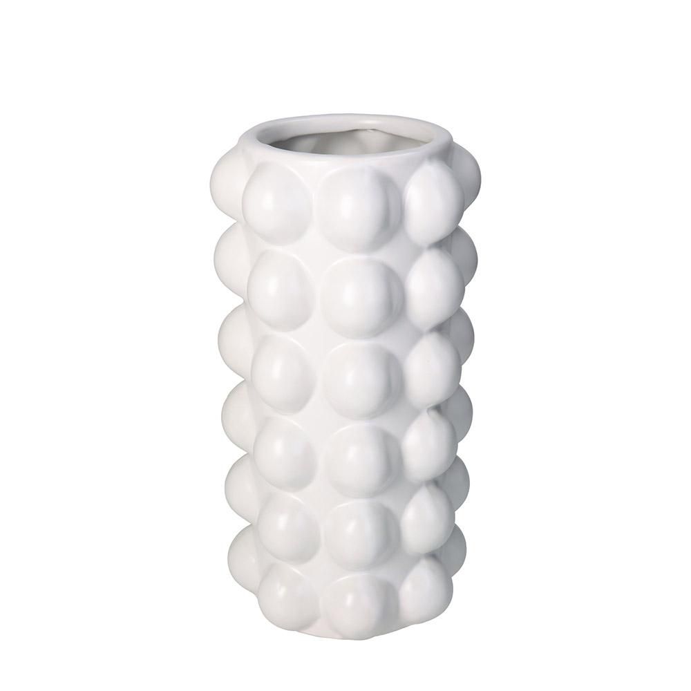 VASO CERAMICA BOLLE D.13,8 CM H.27,5 CM BIANCO VASO CERAMICA BOLLE D.13,8 CM H.27,5 CM BIANCO