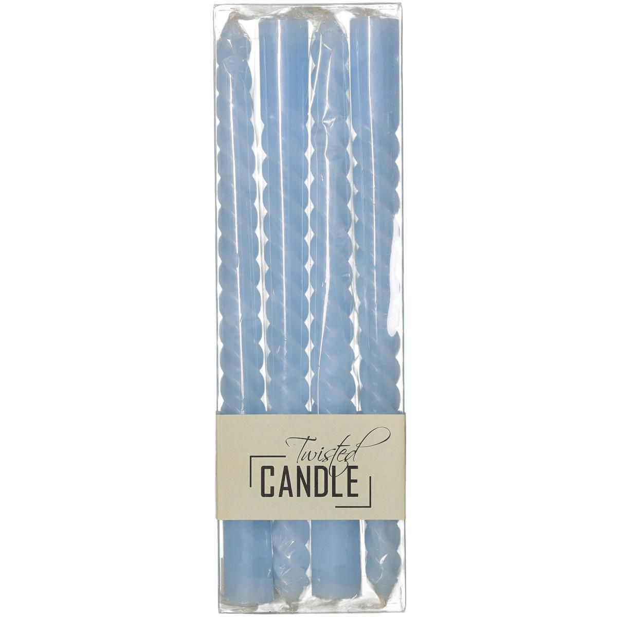 SET 4 CANDELE CONICHE TWISTED H.26 CM ORE 5,5 BLU SET 4 CANDELE CONICHE TWISTED H.26 CM ORE 5,5 BLU