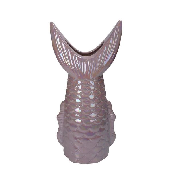 CODA DI PESCE VASO CERAMICA 18X11,5 CM H.40 CM LILLA CODA DI PESCE VASO CERAMICA 18X11,5 CM H.40 CM LILLA