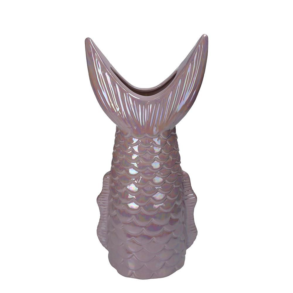 CODA DI PESCE VASO CERAMICA 18X11,5 CM H.40 CM LILLA