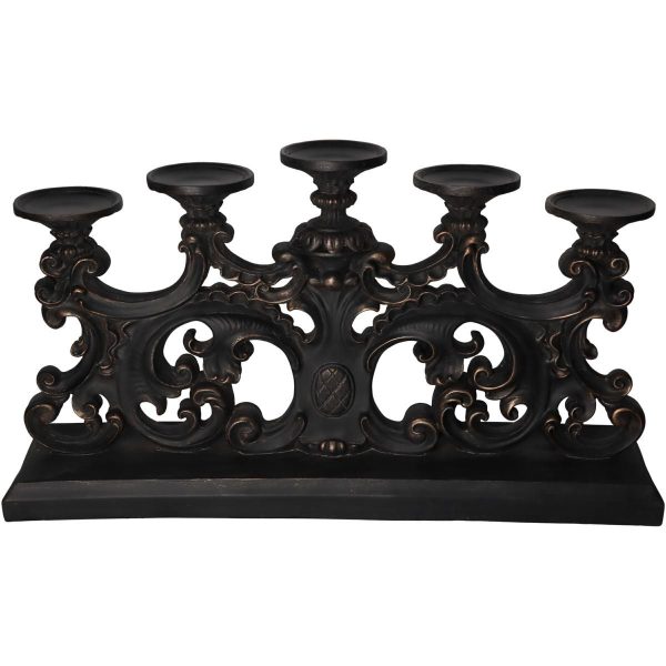 CANDELABRO POLIRESINA 5FUOCHI 62,3X14 CM H.34 CM NERO CANDELABRO POLIRESINA 5FUOCHI 62,3X14 CM H.34 CM NERO