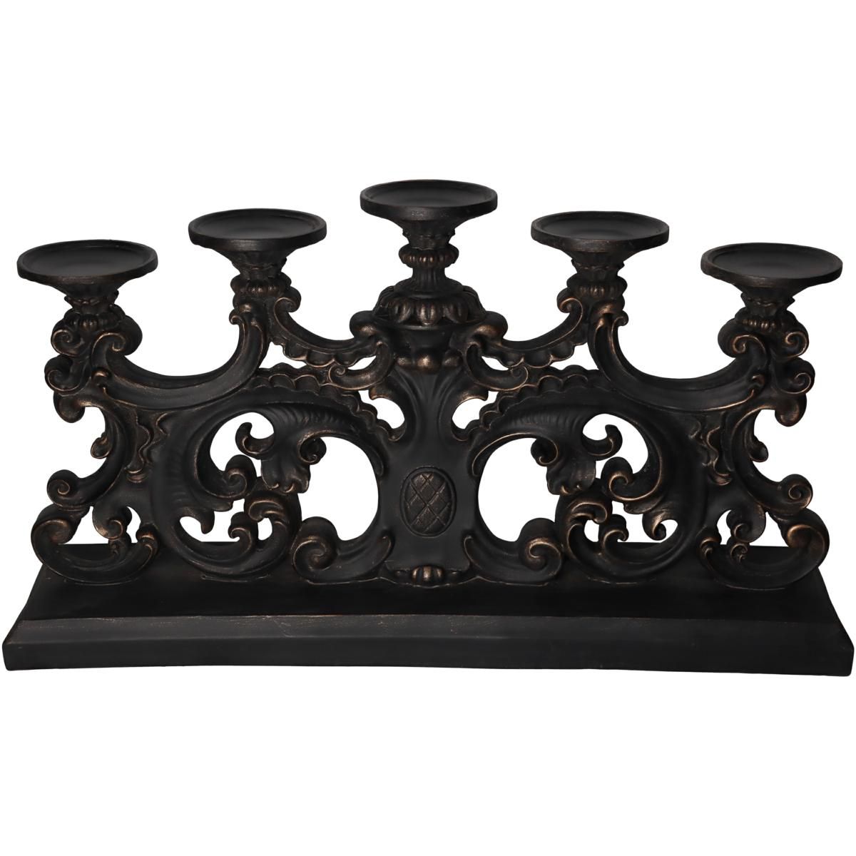 CANDELABRO POLIRESINA 5FUOCHI 62,3X14 CM H.34 CM NERO