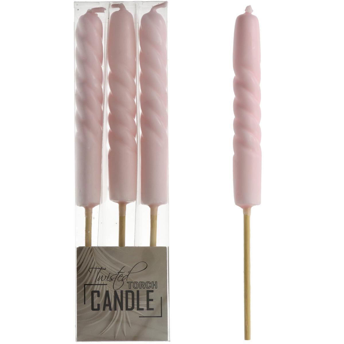 SET 3 CANDELE CONICHE TORCIA H.25,7 CM ORE 1,5 ROSA SET 3 CANDELE CONICHE TORCIA H.25,7 CM ORE 1,5 ROSA