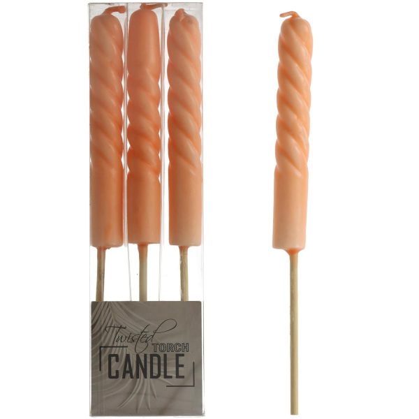SET 3 CANDELE CONICHE TORCIA H.25,7 CM ORE 1,5 ARANCIO SET 3 CANDELE CONICHE TORCIA H.25,7 CM ORE 1,5 ARANCIO