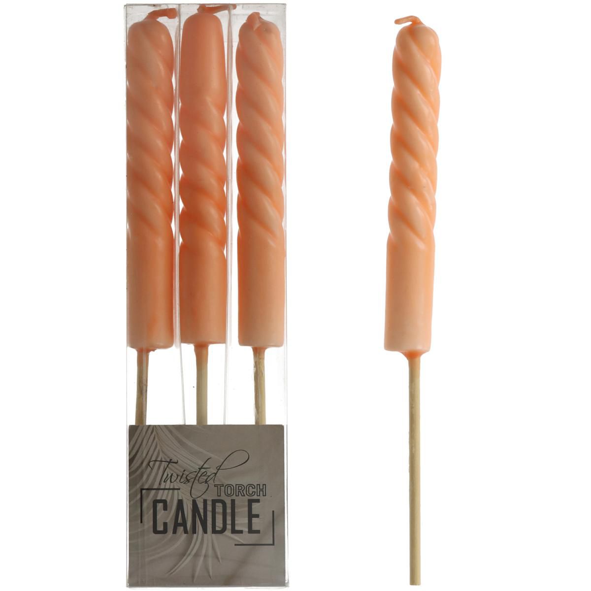 SET 3 CANDELE CONICHE TORCIA H.25,7 CM ORE 1,5 ARANCIO SET 3 CANDELE CONICHE TORCIA H.25,7 CM ORE 1,5 ARANCIO