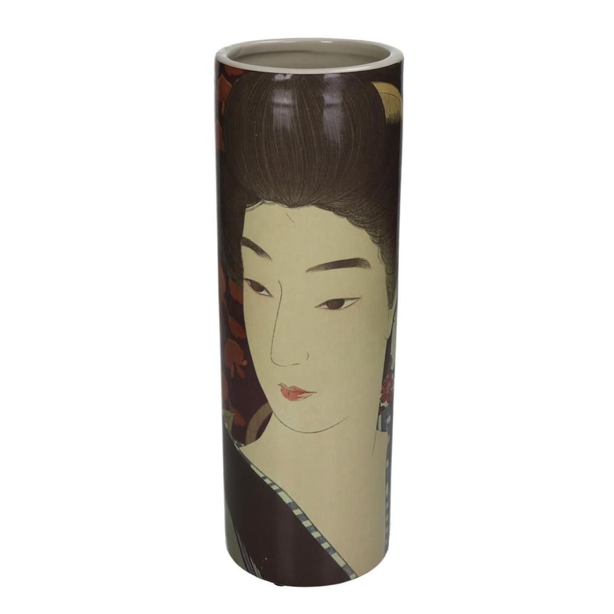 VASO CERAMICA D.10 CM H.29,7 CM -GEISHA- BURGUNDY VASO CERAMICA D.10 CM H.29,7 CM -GEISHA- BURGUNDY