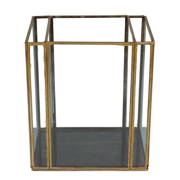 TECA VETRO/METALLO 18X13X21 CM BRONZO TECA VETRO/METALLO 18X13X21 CM BRONZO