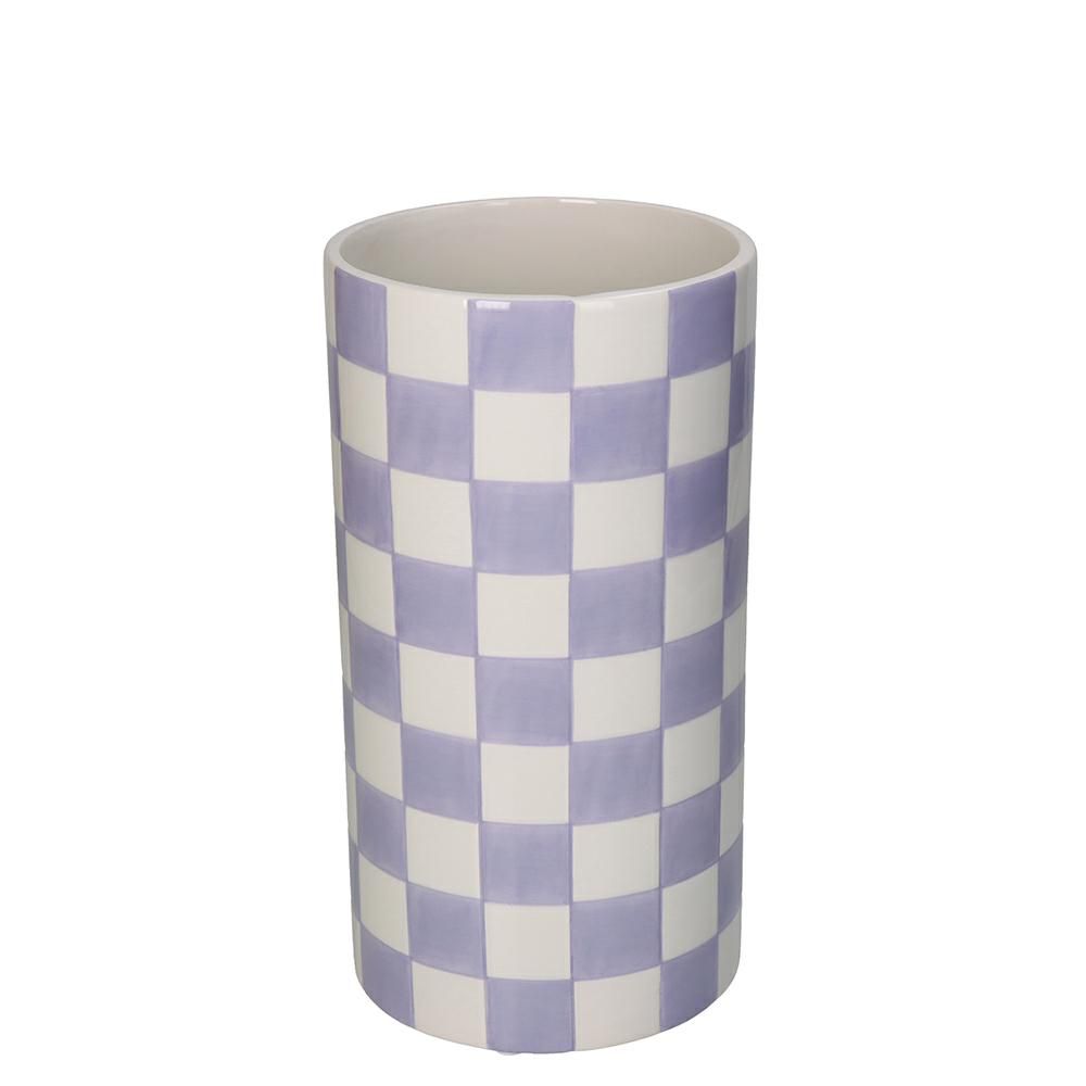 VASO CERAMICA D.13,9 CMH.25,2 CM -DOLOMITE- LILLA/BIANCO