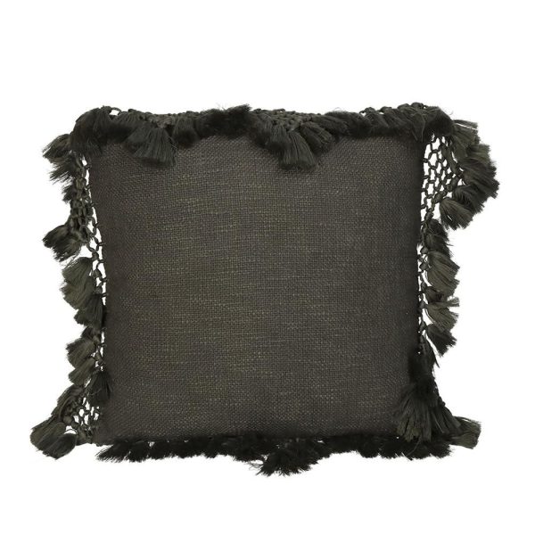 CUSCINO COTONE 45X45 CM-TASSELS- VERDE CUSCINO COTONE 45X45 CM-TASSELS- VERDE